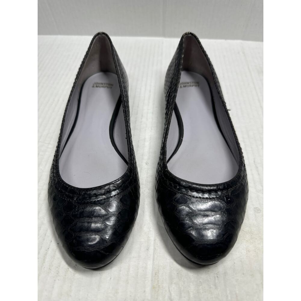 Johnston & Murphy Black Leather Comfort Ballet Flats Made in Brazil Womens‎ Sz 6